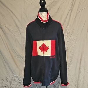 Expo 86 Retro Mondetta Navy and Red Canada Maple Leaf Track Jacket